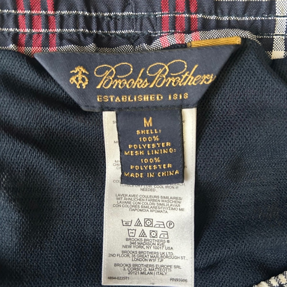 Brooks Brothers Men's Medium Swim Trunks‎ NWOT blue red plaid shorts - Picture 6 of 6